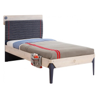 Studentská postel 100x200cm s poličkou lincoln - dub/tmavě modrá