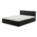Čalouněná postel LEON s pěnovou matrací rozměr 160x200 cm Černá