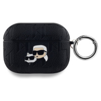 Karl Lagerfeld PU Embossed Karl and Choupette Heads pouzdro AirPods Pro černé