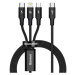 Baseus Datový kabel Rapid 3v1 USB-C/microUSB, Lightning, USB-C 1,5m PD 20W černý