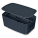 Šedý úložný box s víkem 32x19x13 cm MyBox – Leitz