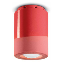 Ferroluce PI stropní svítidlo, válcové, Ø 8,5 cm, červené