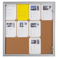 eurokraft pro Informační skříňka s otočnými dveřmi, vnější š x v x h 742 x 1005 x 33 mm, korková
