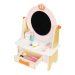ECOTOYS Dětský dřevěný toaletní stolek Samantha růžový