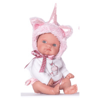 Antonio Juan 85105-3 Jednorožec fialový - realistická panenka miminko s celovinylovým tělem