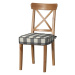 Dekoria Sedák na židli IKEA Ingolf, šedá kostka velká, židle Inglof, Quadro, 136-13
