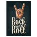 Ilustrace Rock and Roll sign. Vector black, DenPotisev, 30 × 40 cm