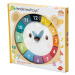 Dřevěné hodiny s medvědem Bear Colour Clock Tender Leaf Toys závěsné s 12 barevnými čísly