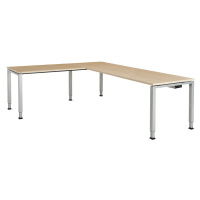 mauser Kombinovaný psací stůl s nohami ze čtvercové/obdélníkové trubky, v x š x h 650 - 850 x 20