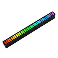 Verk USB LED neonová lišta RGB černá 18 režimů - 181 × 16 × 18 mm