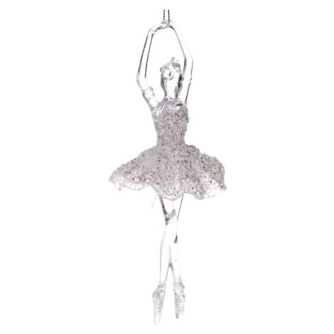 Závěsná soška baleríny ve stříbrné barvě Dakls, výška 17 cm