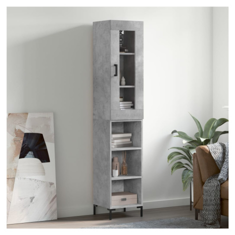 vidaXL Skříň highboard betonově šedá 34,5x34x180 cm kompozitní dřevo