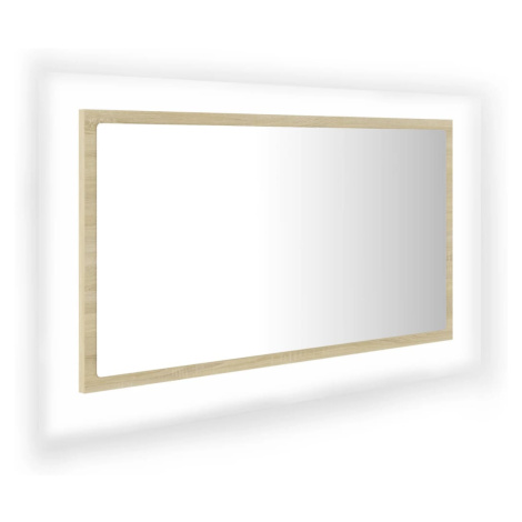 vidaXL LED koupelnové zrcadlo dub sonoma 80 x 8,5 x 37 cm akrylové