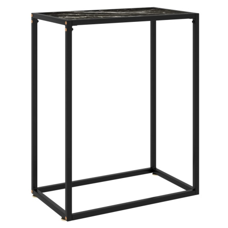 vidaXL Konzolový stolek černý 60 x 35 x 75 cm tvrzené sklo