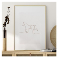 Světlý minimalistický plakát s motivem koně