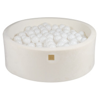 MeowBaby Suchý bazének s míčky 90x30cm s 200 míčky, bílá: bílá