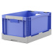 BITO Skládací box EQ, s průchozími rukojeťmi a hladkým dnem, d x š x v 600 x 400 x 285 mm, modrá
