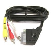 PremiumCord Kabel SCART - 3xCINCH M/M 1.5m s přepínačem