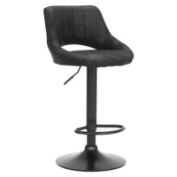 Tempo Kondela Barová židle LORASA - černá látka s efektem broušené kůže + kupón KONDELA10 na oka