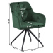 Otočná židle, zelená Velvet látka/černá, VELEZA