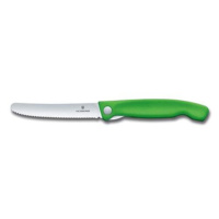 Victorinox skládací svačinový nůž Swiss Classic, zelený, vlnkované ostří 11cm