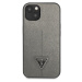 Guess PU Saffiano Triangle kryt iPhone 13 mini stříbrný