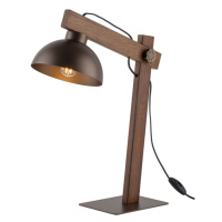Stolní lampa TK 5788 OSLO hnědá tmavé dřevo