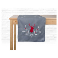 Vánoční ubrus - běhoun na stůl DEER 40x140 cm, tmavě šedá