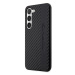 AMG AMHCS23SBLSCA hard silikonové pouzdro Samsung Galaxy S23 5G black Carbon Stripe & Embossed