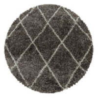 Ayyildiz koberce Kusový koberec Alvor Shaggy 3401 taupe kruh - 200x200 (průměr) kruh cm