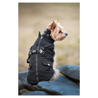 Vsepropejska Tulsi zimní bunda pro psa s postrojem Barva: Černá, Délka zad (cm): 33, Obvod hrudn
