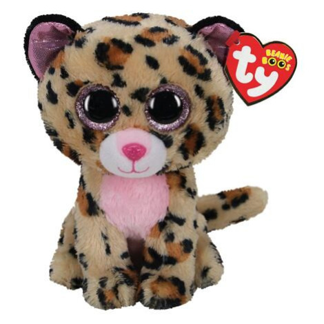 TY Beanie Boos LIVVIE - hnědo-růžový leopard, 24 cm (1)