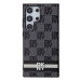 DKNY PU Leather Checkered Pattern and Stripe Zadní Kryt pro Samsung Galaxy S24 Ultra Black