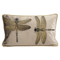 KARE Design Dekorativní polštář Glitter Dragonfly - hnědý, 50x30cm