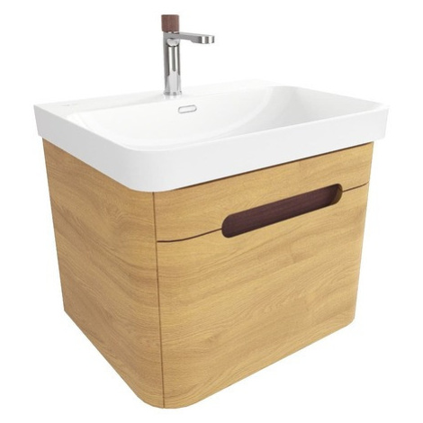 Koupelnová skříňka s umyvadlem SAT Fusion 57,5x43x45 cm dub medový mat SATFUSION60DMUBA