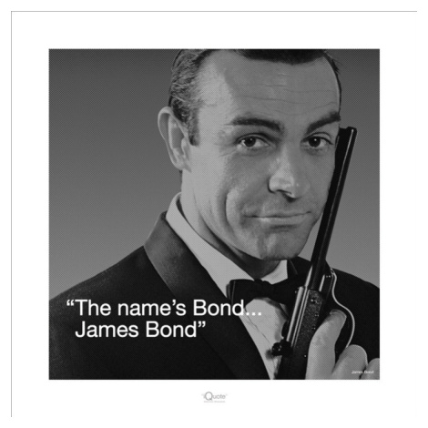 Umělecký tisk James Bond 007 - Iquote, (40 x 40 cm) Pyramid
