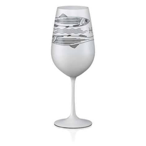 Crystalex sklenička na víno Ryby Bílá 550 ml 1KS Crystalex-Bohemia Crystal