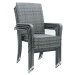 Juskys Polyratanové zahradní židle Yoro s područkami 4ks set šedá melírovaná