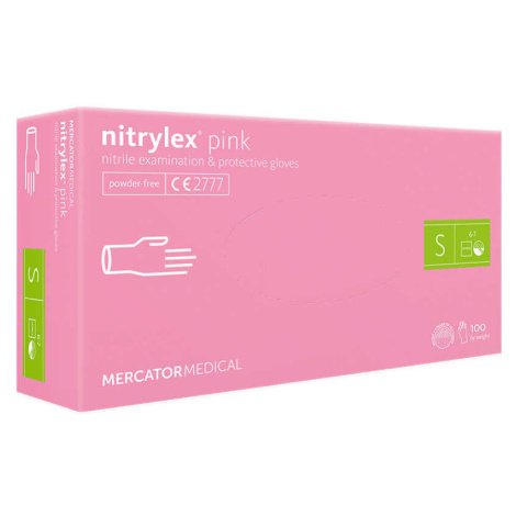 Mercator Medical Nitrylex PINK Nitrile Examination &amp; Protective Gloves - jednorázové nitrilo