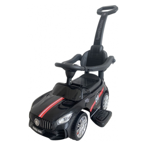 BABY MIX Dětské odrážedlo se zvukem a vodící tyčí RACER černé