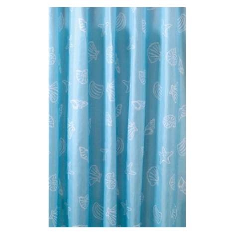 Sprchový závěs 180x200cm, polyester, modrá, mušle ZP006 AQUALINE