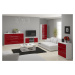 Ak furniture Komoda Tove K 160,4 cm bílá/červená lesklá