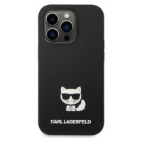 Pouzdro Karl Lagerfeld Liquid Silicone Choupette iPhone 14 Pro Max černé