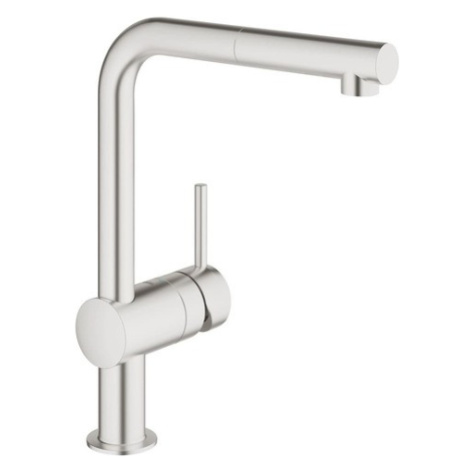 Dřezová baterie Grohe Minta s vytahovací sprškou supersteel 32168DC0