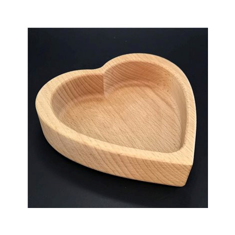 AMADEA Dřevěná miska ve tvaru srdce, masivní dřevo, rozměr 17,5x17,5x4,5 cm