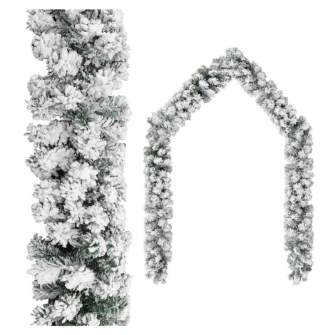 vidaXL Vánoční girlanda zasněžená zelená 20 m PVC