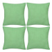 4 jablkově zelené povlaky na polštářky bavlna 40 × 40 cm