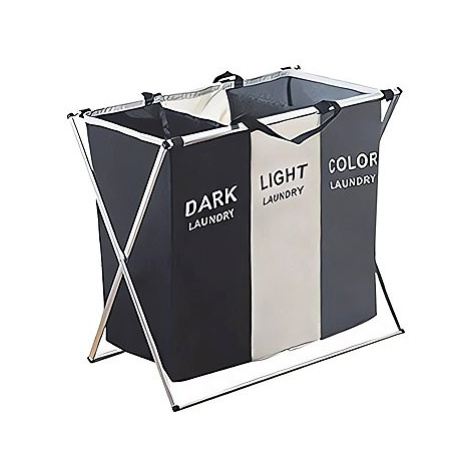 Verk 01942 Trojitý koš na prádlo 135 l, šedý