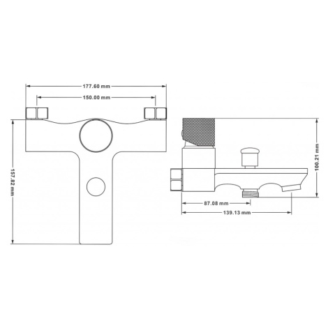 MEXEN/S Royo One vanová baterie 150 mm, černá/chrom 72230-77