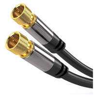 PremiumCord kabel satelitní F, M/M, HQ, (135dB), 4x stíněný, 1.5m, černá - kjqsat015